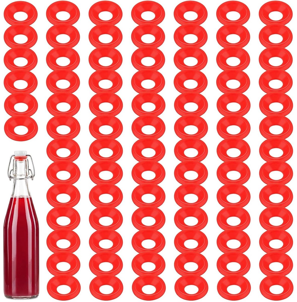 Set van 70 Siliconen Rubberafdichtringen voor Swing Flip Flessen - Levenslange Levensduur, Lekvrije Seals, Geschikt voor Grolsch en Andere Flessen