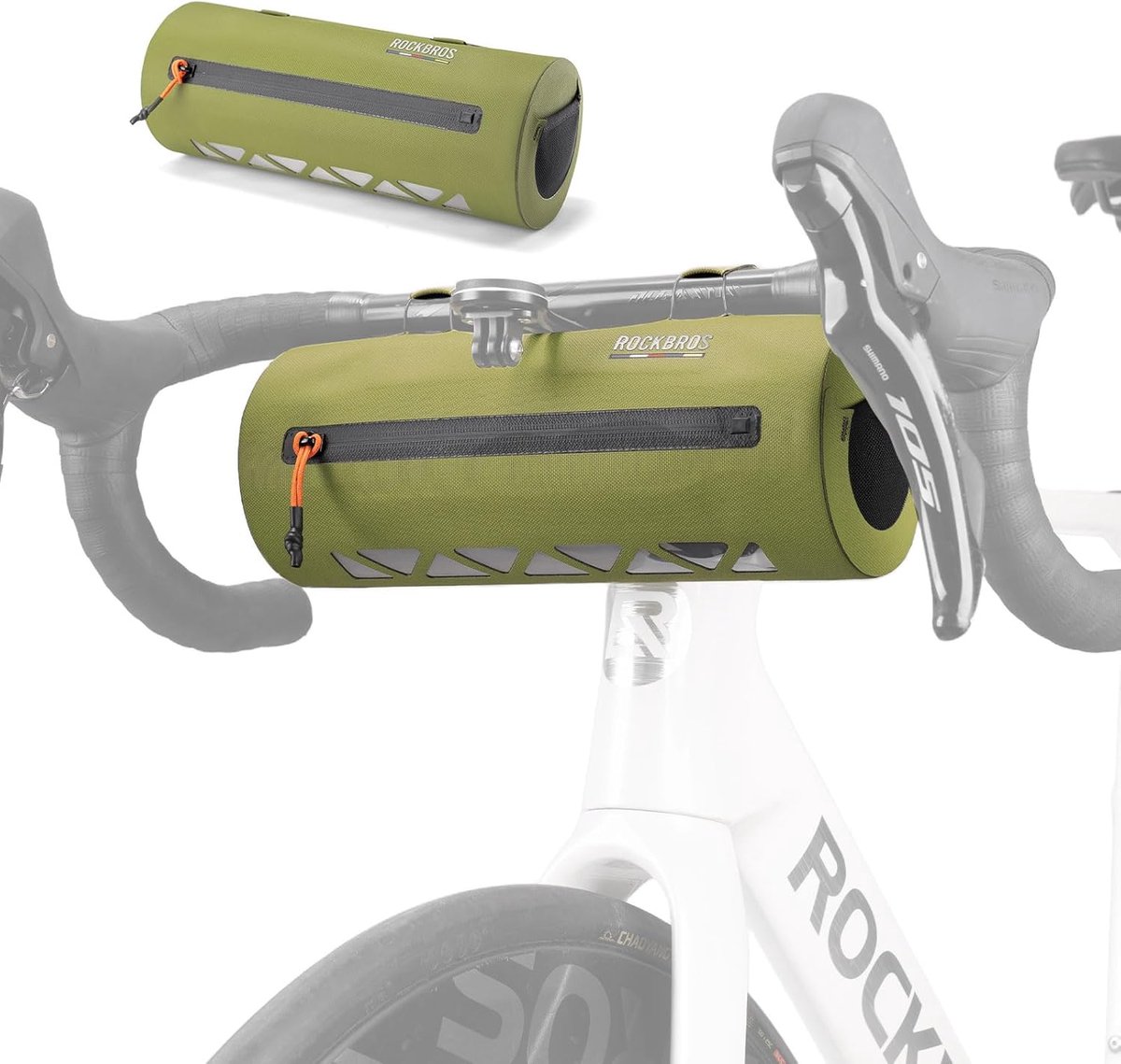 Fiets Stuur Tas - Waterdichte Fietstas Frame - Fietsen Organiseren - 100% Waterdicht - 2 Liter - Groen