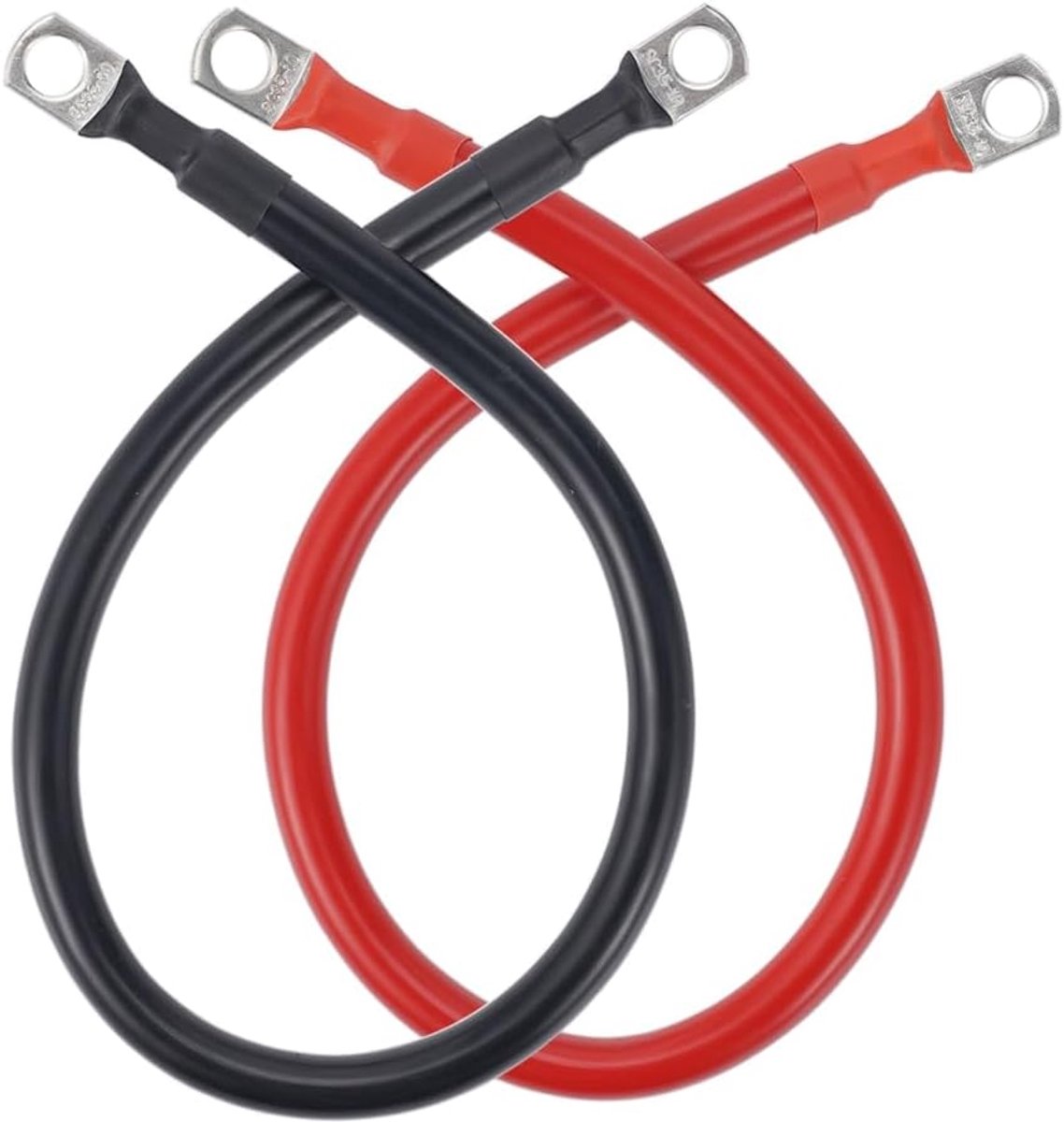 Omvormer Kabel - Batterij Aansluitkabel - Stroom Overbrengen - Verliesarme Krachtoverbrenging - 50 cm - Zwart & Rood
