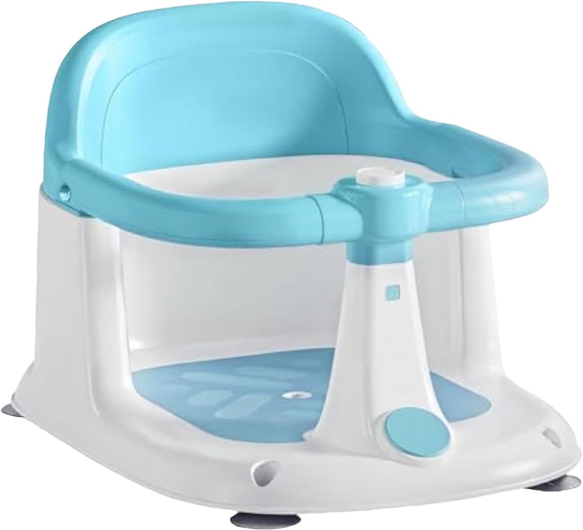 Kinder Douchestoel - Badzitje Baby - Veilig Baden - Snelle Afwatering - 17.6 x 34.8 x 17.6 cm - Blauw