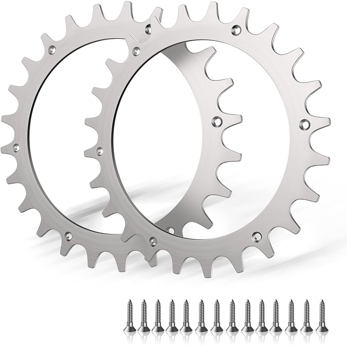 Antislip wielspikes voor robotmaaiers - Set van 2 - Zilverkleurig staal - Koudgewalst staal - Voor robotmaaiers - S/M-model - 205 mm naaf