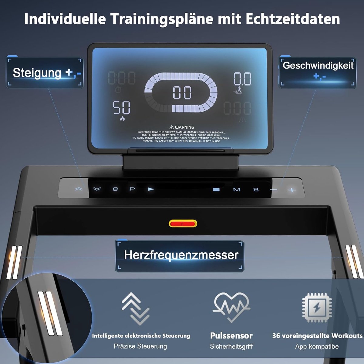 Loopband voor Thuis met 20% Automatische Helling – House&Garden Everest Pro X7 – 7 PK Elektrische Inklapbare Loopband – 1-20 km/u – Bluetooth App Compatibel – 36 Trainingsprogramma's – Hartslagmeter – Professionele Treadmill tot 180 kg