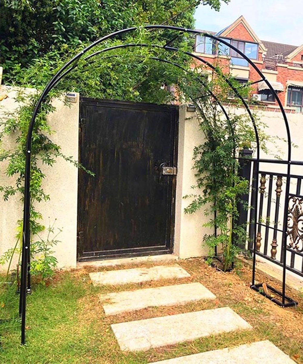 Metalen Boog - Tuin Prieel - Bruiloft Decoratie - Verstelbare Maat - 120-180 cm - Zwart