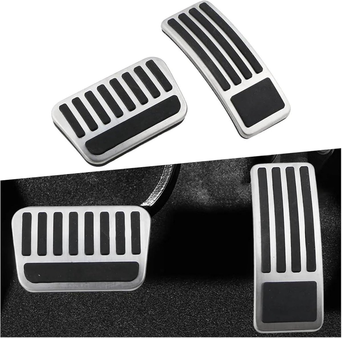 Pedaal Covers - Rem Gaspedaal - Veiliger Rijden - Antislip Rubber - Niet gespecificeerd - Zilver