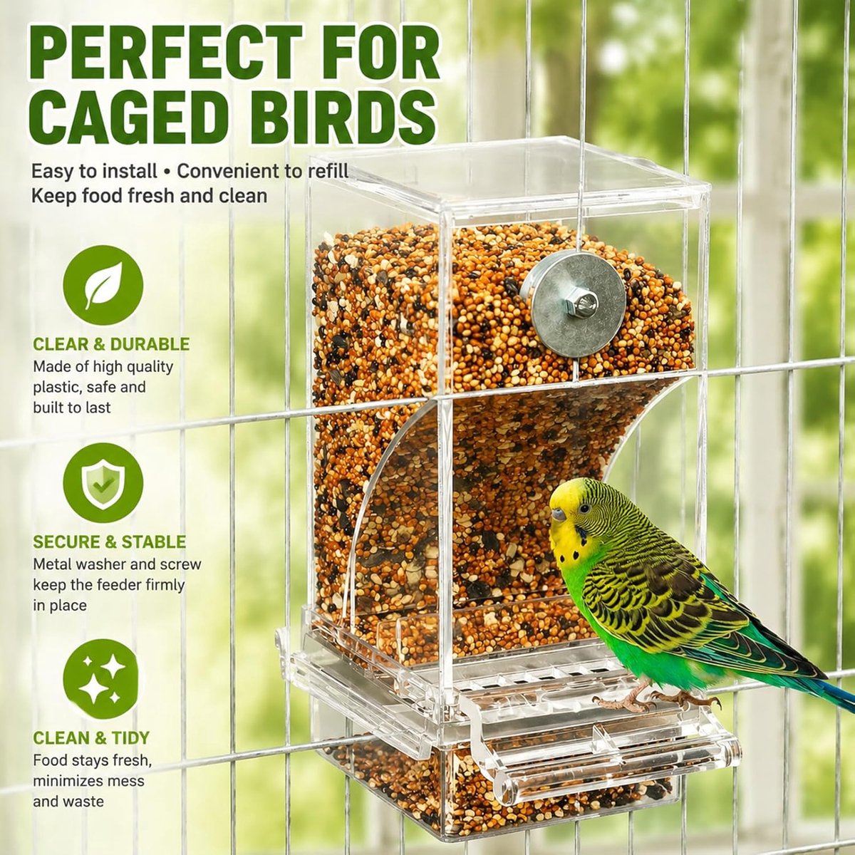 SnapGlow Automatische Voederbak voor Kleine tot Middelgrote Vogels - afbeelding 3