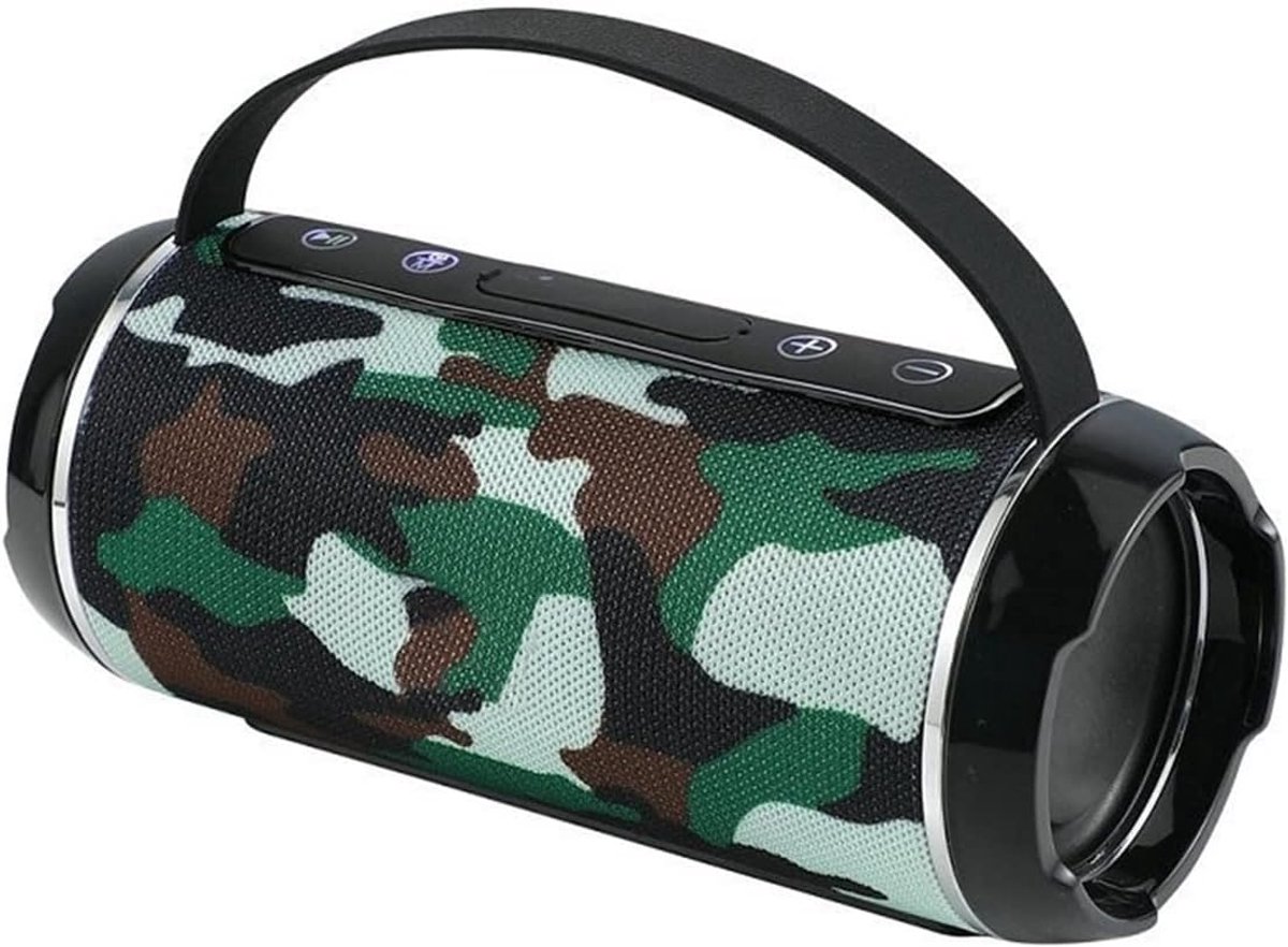 Draagbare Bluetooth Speaker - Sound Bar Subwoofer - Muziek Streamen Buiten - Krachtig Stereogeluid - Medium - Camouflage