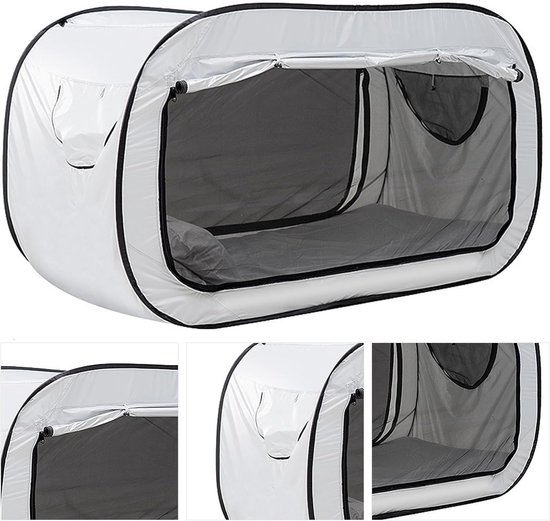Pop-up Bed Tent - Privacy Slaaptent - Meer Privacy Creëren - Lichtreducerend Ontwerp - 190 x 90 cm - Zwart van POP — afbeelding 5