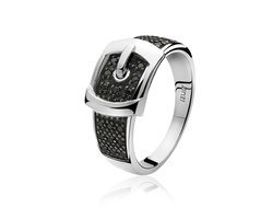 ZINZI zilveren ring zwart ZIR682Z