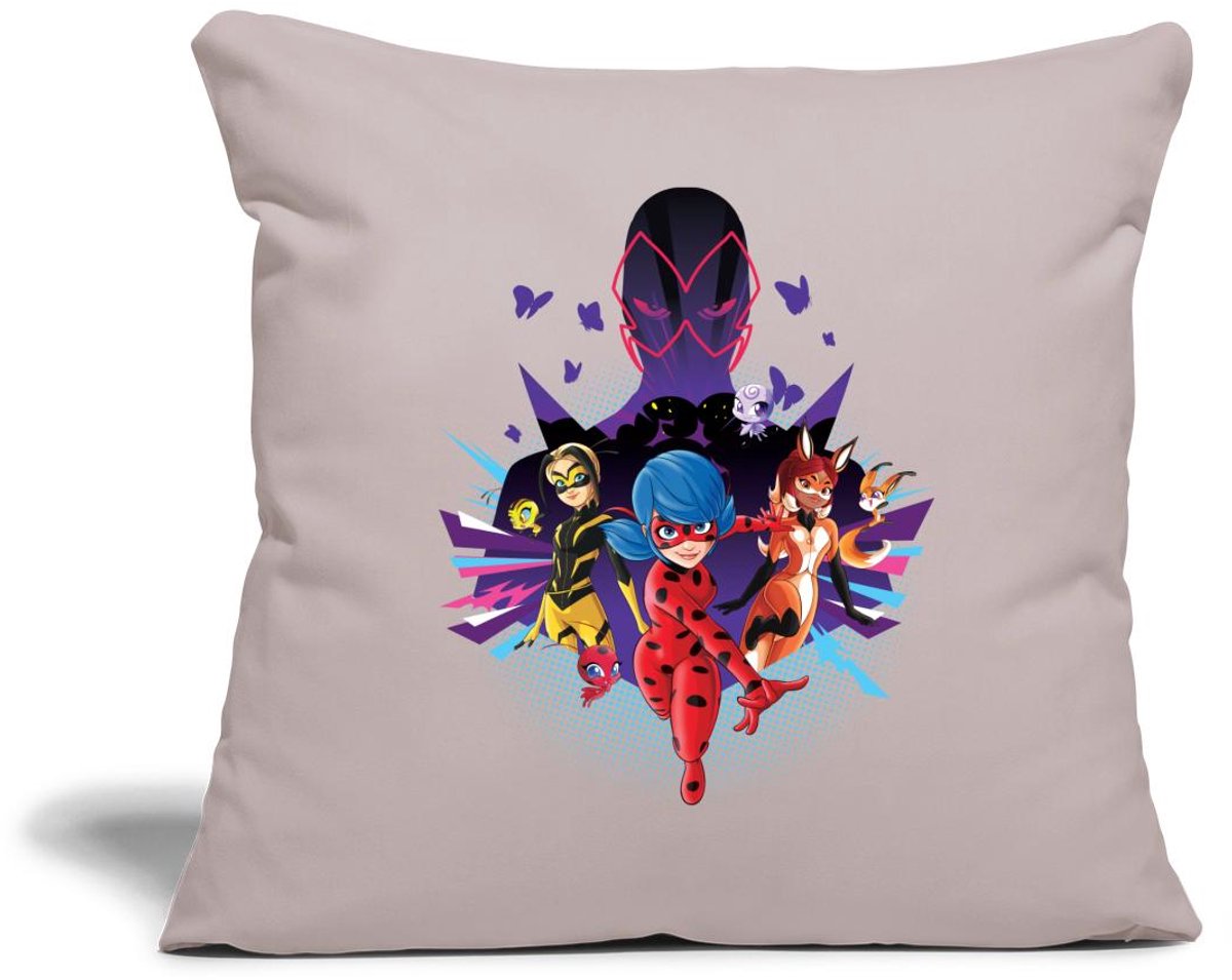 Miraculous Ladybug Superhelden vs Havikmot Sierkussenhoes, 45 x 45 cm