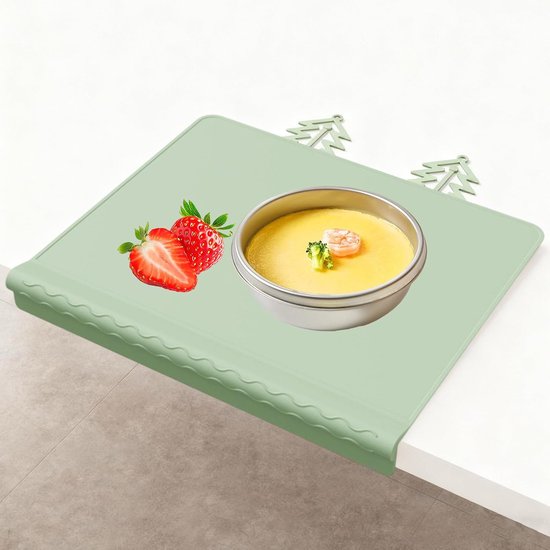 Baby Placemat - Antislip Mat - Veilig Eten - Botsveilige Rand - 31x26 cm - Groente — afbeelding 2