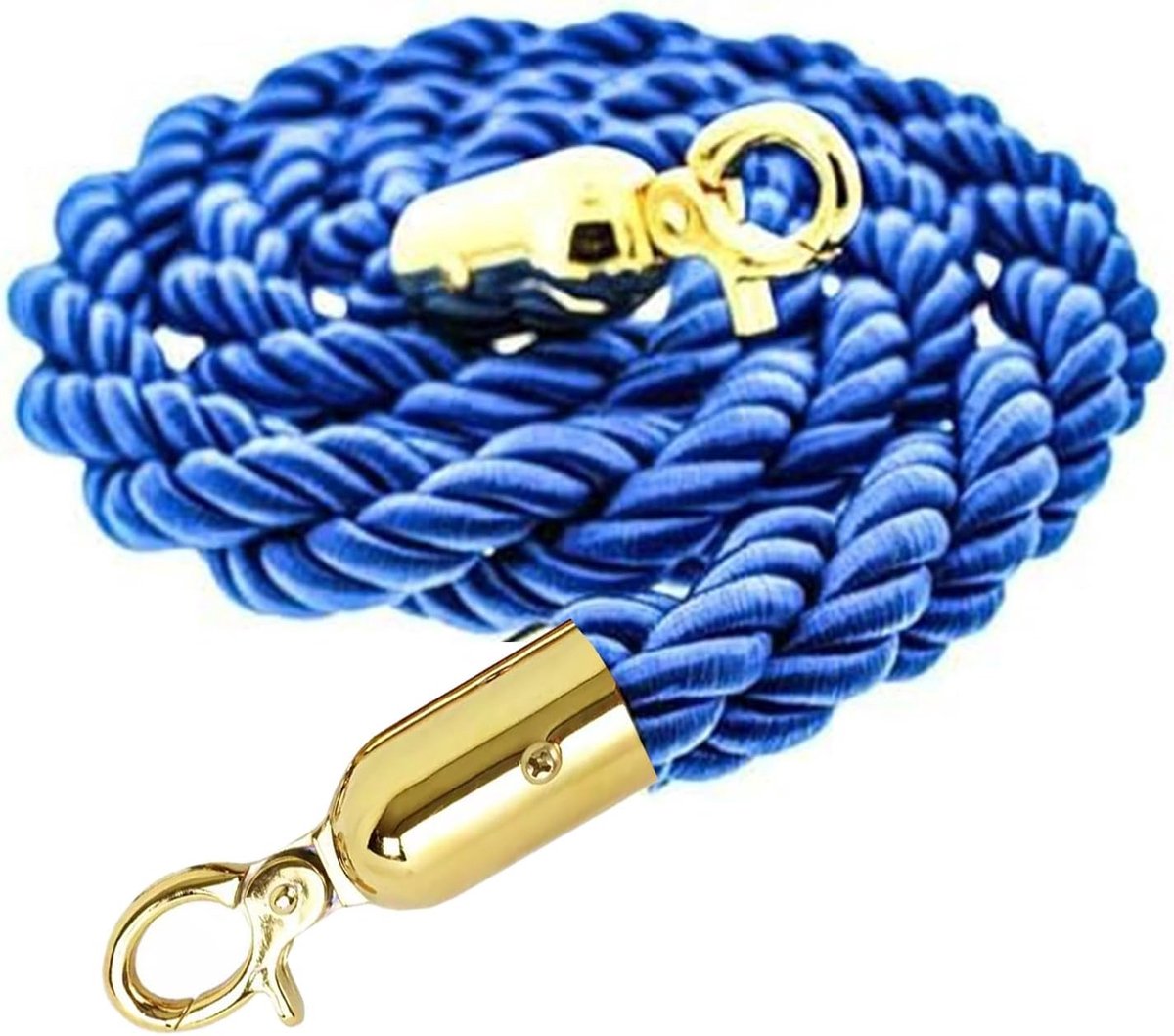 Hennep Touw - Veiligheidstouw - Evenementen Begeleiden - Met RVS Haken - 3 meter - Blauw