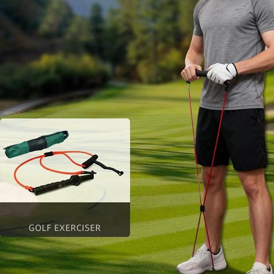 Golftrainingshulp - Schommelkoord Uitlijner - Swing Verbeteren - Elastische Latex Band - 67 x 246 cm - Rood — afbeelding 4