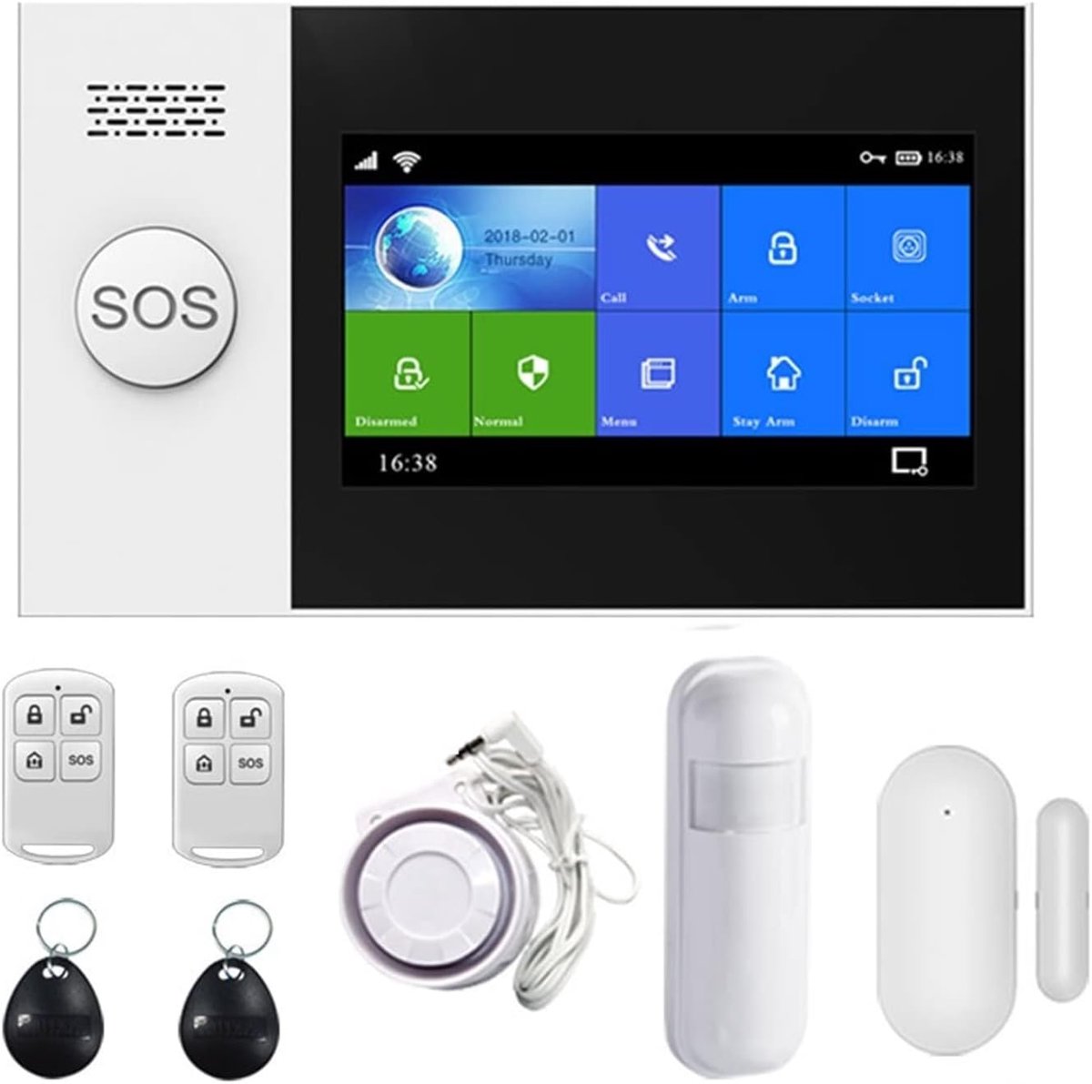 Smart Alarm Systeem - Beveiligingssysteem Huis - Huis Beveiligen - Met Bewegingssensor - 50 Grams - Wit