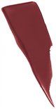 Veeg van matte roodbruine lippenstift.