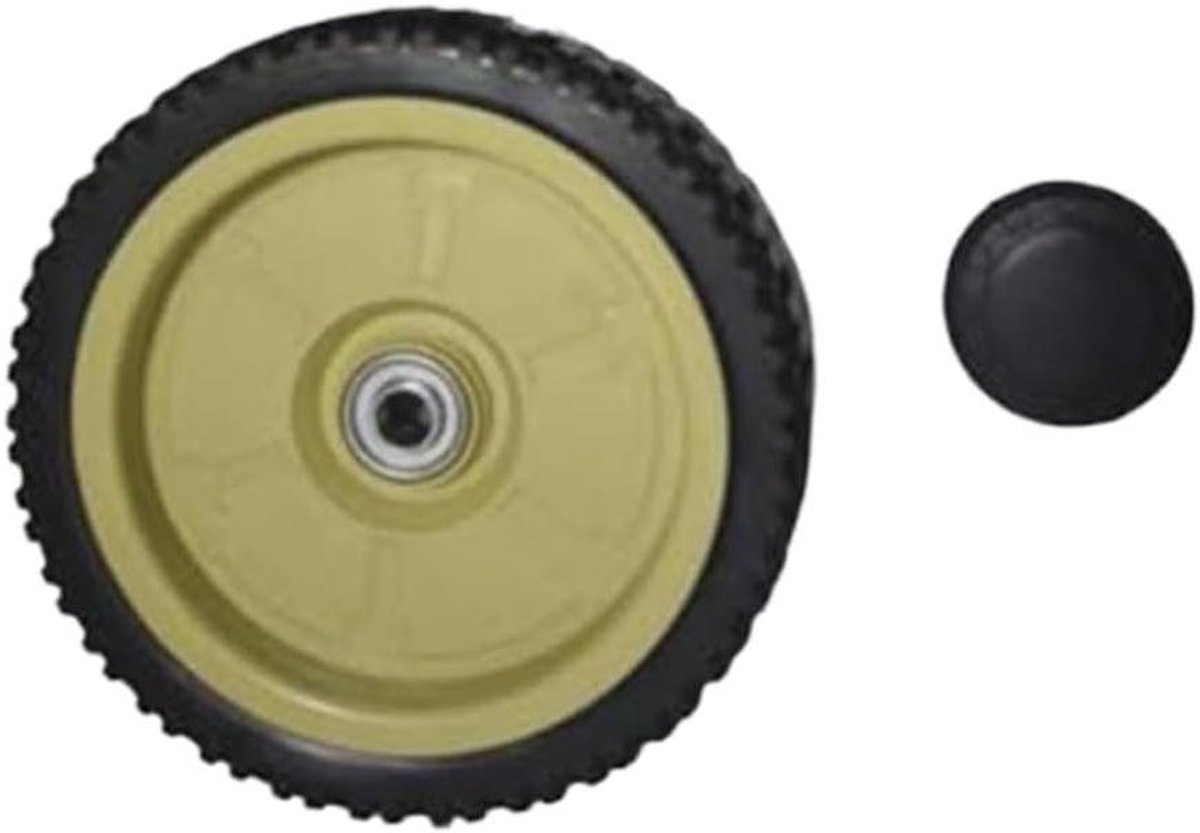 Wielvervangingsset Grasmaaier - Reservewiel Gazonmaaier - Gazononderhoud Verbeteren - 200 mm Diameter - Voorwiel - Zwart