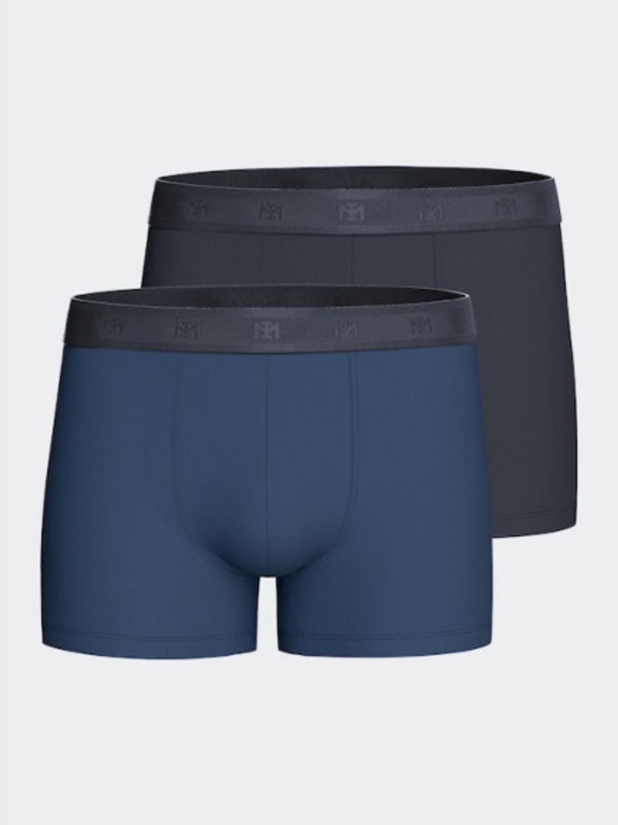 Impetus Heren Boxershort Lyocell-Katoen 2-Pack Blauw Blauw XL