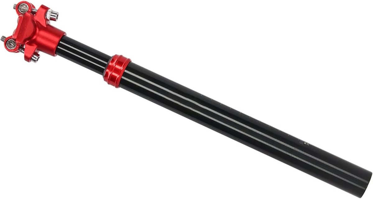 Fiets Schokdemper Zadelpen - Geveerde Zadelpen - Comfortabel Fietsen - CNC Bewerk Aluminium - 27.2x350mm - Zwart