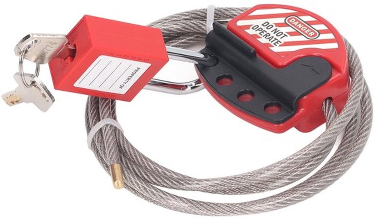 Kabelslot 1,8m - Veiligheidslot 38mm - Cijferslot - Kabelslot met lussen - Schokbestendig - UV-bestendig PVC