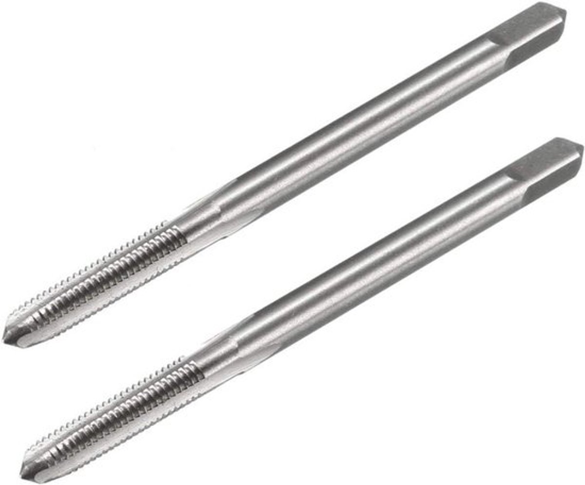 2-delige Metrische Machine Tap Set - H2 HSS, 3 Fluiten, Taper & Plug Metrische Tap, 0.5 mm Pitch - Schroefdraad Tap - Machinist Reparatie Gereedschap