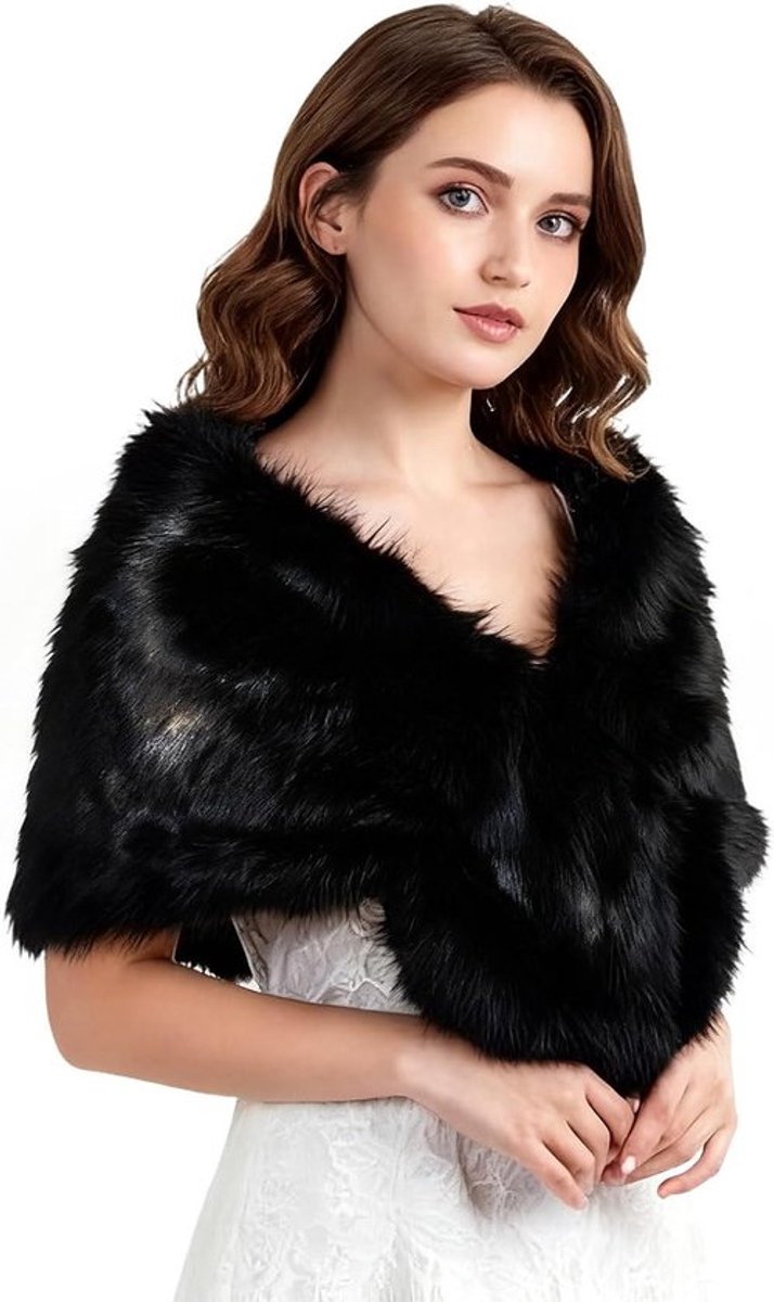 Dames Faux Fur Colshawl voor Koude Winterdagen, Warme Sjaal voor Feestjes en Casual Gebruik