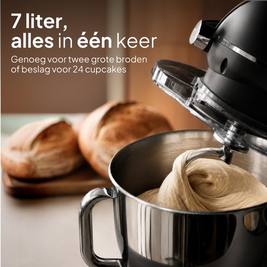 Vivid Green Luxe Keukenmixer - Touchscreen Display - 7L Mengkom - 11 Snelheden - Vaatwasserbestendig - Keukenmachine - Keukenrobot - Zwart van Vivid Green — afbeelding 5