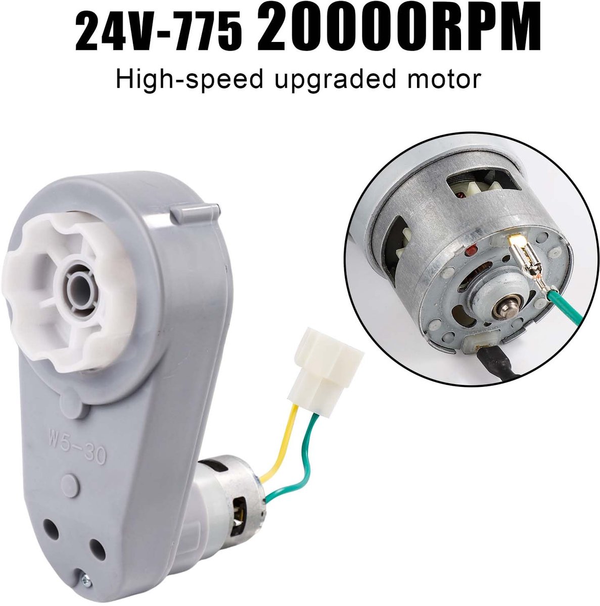 SnelShoppen - Kinderauto Versnellingsbakken 24V RS550 40000 RPM voor Power Wheels Upgrade-Motor, Hoge Snelheid, Speelgoedmotor voor Kinderen