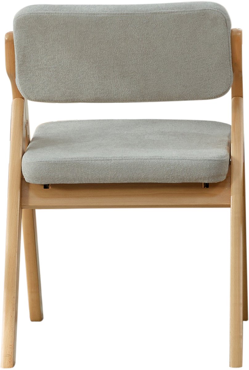 Pugsdrly Klapstoelen met gestoffeerde zittingen van massief hout (beuk), stapelbare eetkamerstoelen (set van 2), als extra stoelen voor keuken, kantoor, bruiloft, feest, picknick. Gary Grijs