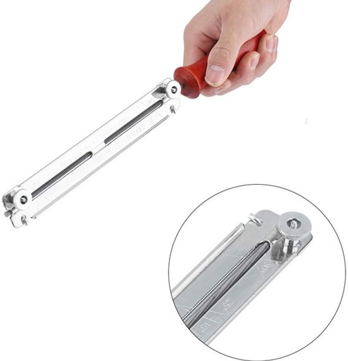 Kettingzaagvijl Set - Hoogwaardige Staal - Houten Handvat - 4/4.8/5.5mm - Snelle/Precieze Slijping - Duurzaam en Roestbestendig - Vijl