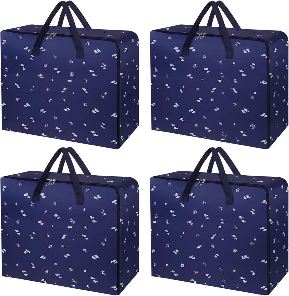 SnelShoppen - Grote Verhuiszakken voor Kleding, 4 Stuks Opbergtassen met Ritssluiting, Waterdicht en Handgrepen, 600D Oxford-stof voor Kleding, Dekens