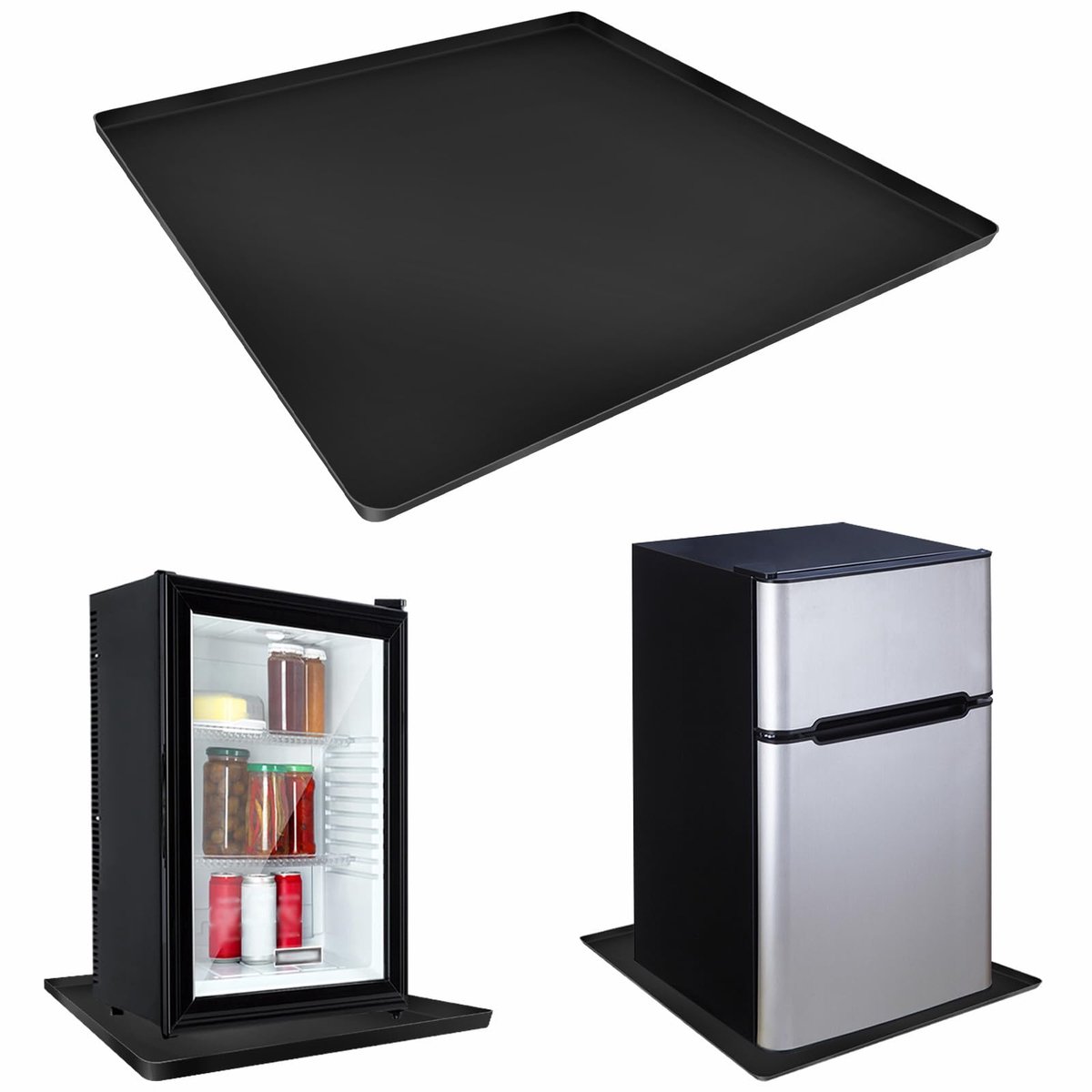 SnelShoppen - Siliconen Mini-Koelkastmat 50x50 cm met Verhoogde Randen, Herbruikbare Bodembescherming voor Wasmachine, Vriezer, Droger en Wijnkast