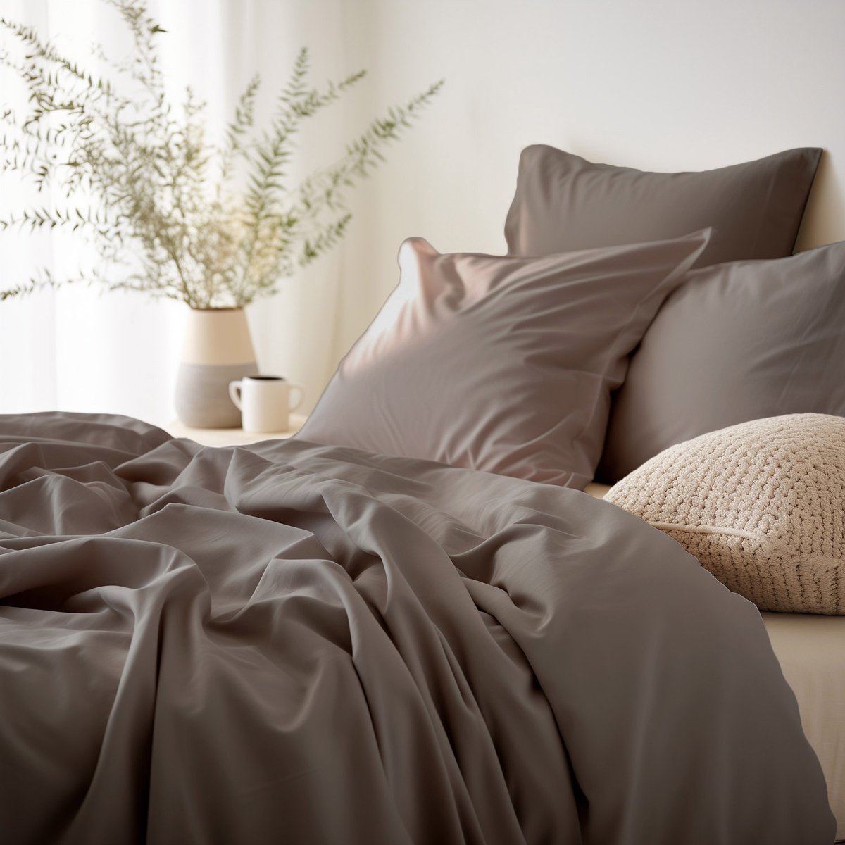 Darymex Katoen Satijn Beddengoed Donker Beige 200x220 cm