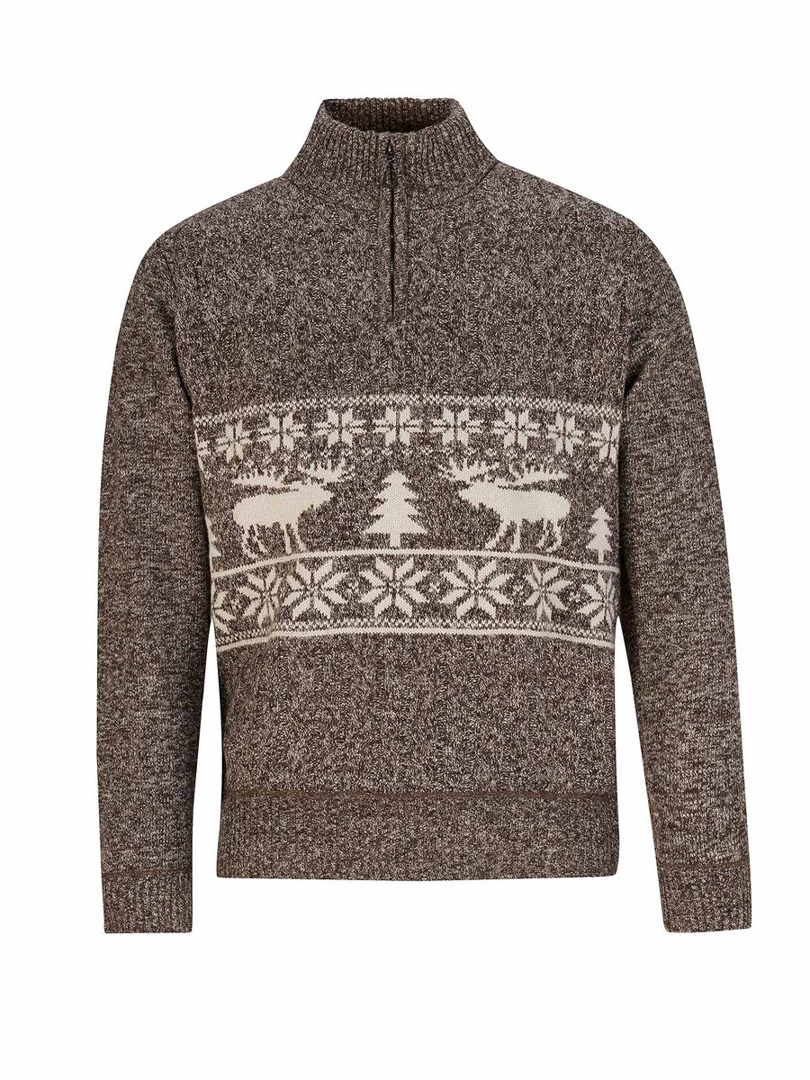 BJØRNSON Kasper Kabel-Gebreide Winter Pullover Heren 3XL Bruin