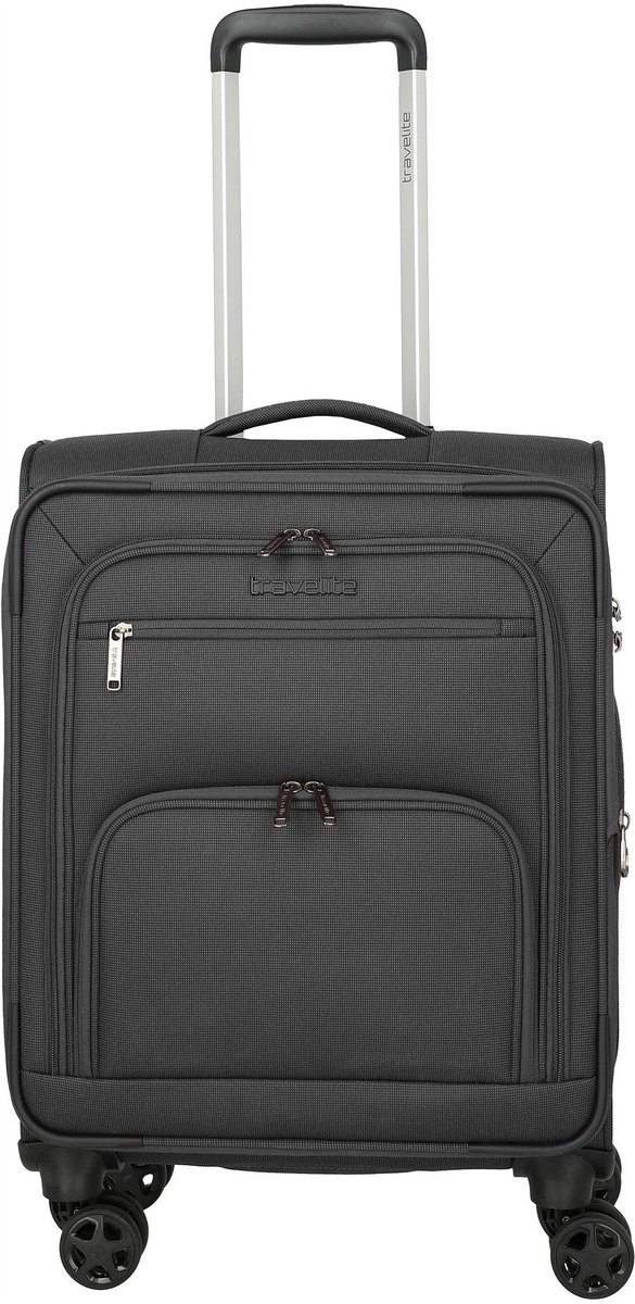 Travelite Cubis 4 wielen Cabinewagen S 55 cm met uitbreidingsplooi - Zachte bagage - TSA slot - anthracite