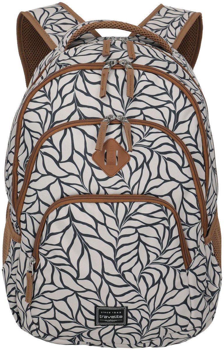Travelite Vrijetijdsrugzak Rugzak Met Laptopvak Basic Backpack Print 22L Cream White Crème