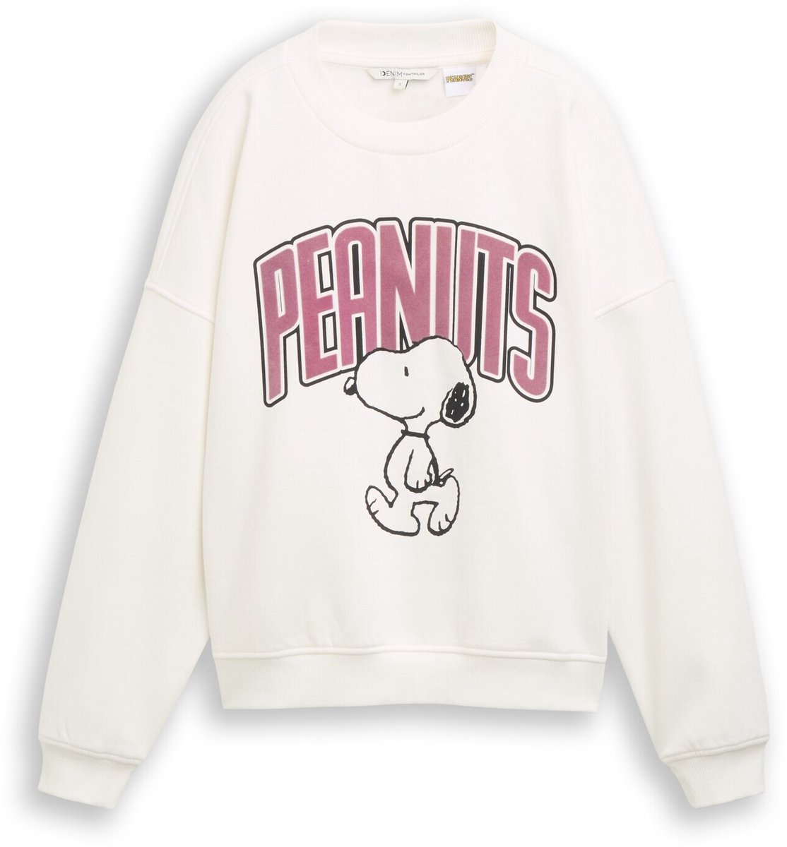 Tom Tailor Denim - Sweatshirt met Snoopy-print - Maat XS - off white