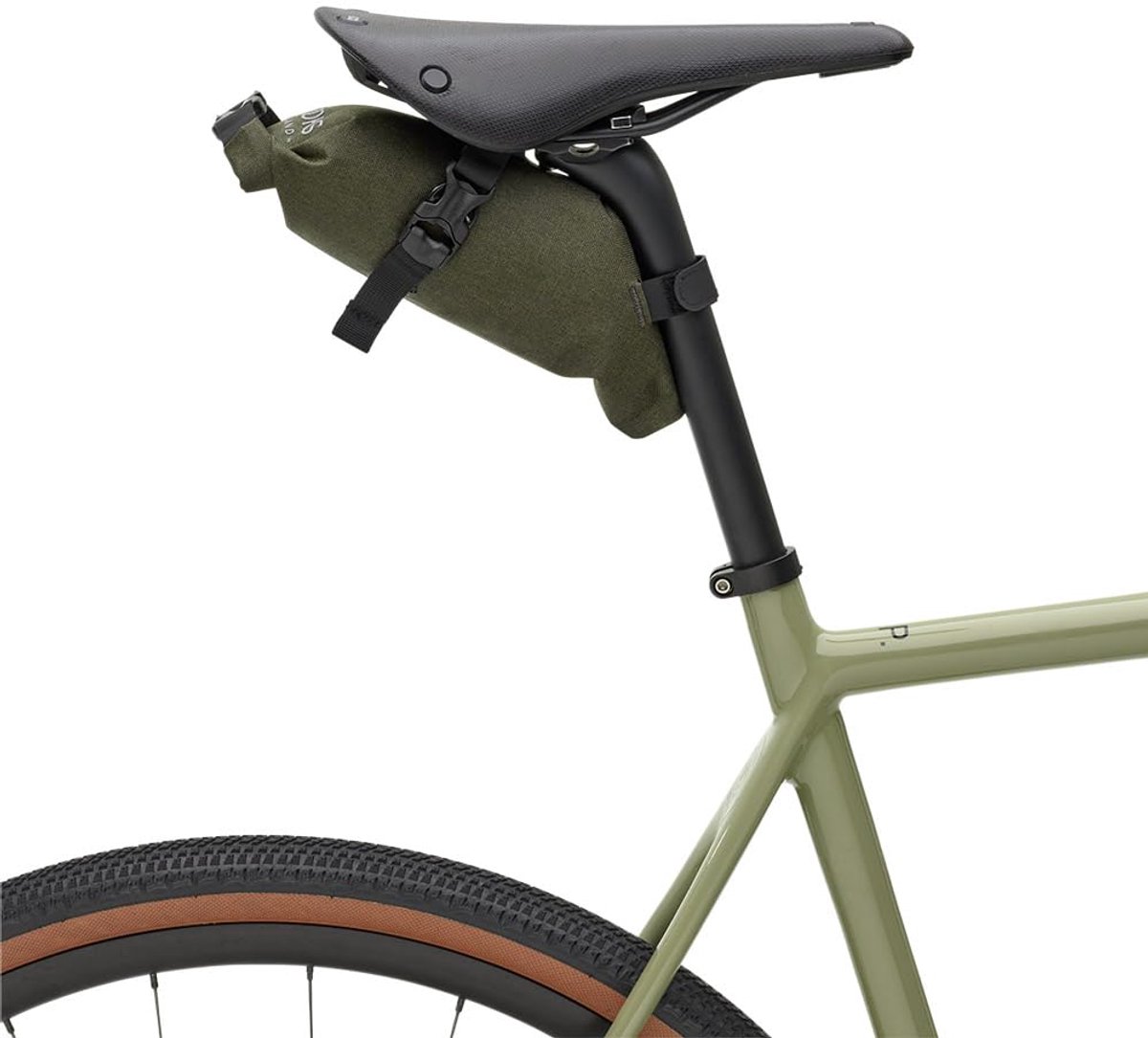 SnelShoppen - Unisex Fiets Zadel Roll Tas, 100% Waterdicht, Rolsluiting, Perfect voor Avontuurlijk Fietsen, Grind en Outdoor, Mud Green, One Size