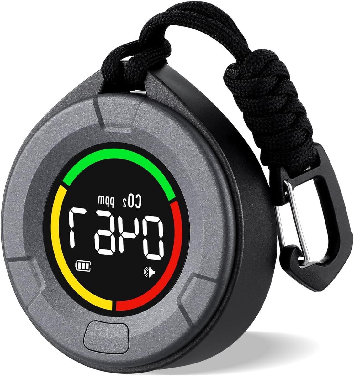 CO2 Meter - Luchtkwaliteit Sensor - Binnenklimaat Meten - NDIR Sensor - 1000 mAh Batterij - Zwart