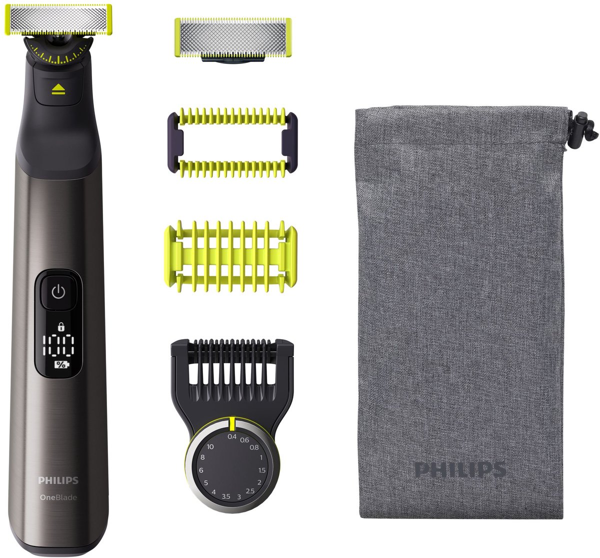 Bol.com Philips OneBlade QP6551/15 Pro Scheerapparaat met scheerblad Trimmer Chroom aanbieding