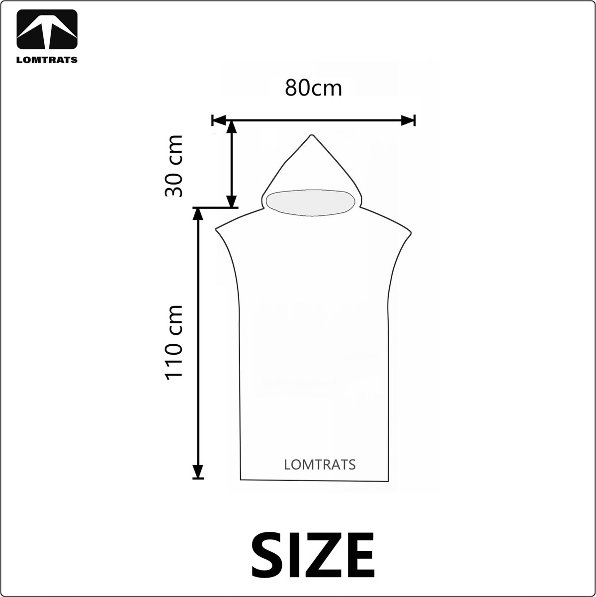 SnelShoppen - Dubbelzijdig fleece surfcape met zakken sneldrogend badjas met capuchon voor vrouwen en mannen zwemmen strand surfen duiken thuis baden