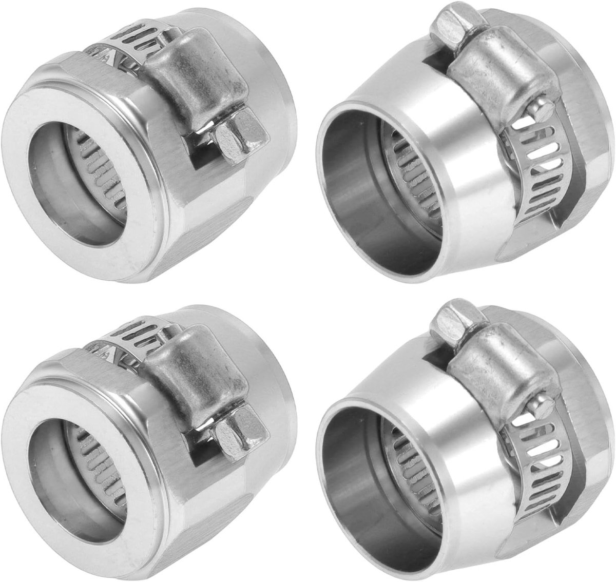 Rubberen slangklem voor olie- en brandstofbuizen, robuuste aluminiumlegering, 4 stuks, zilverkleurig, duurzaam en eenvoudig te monteren