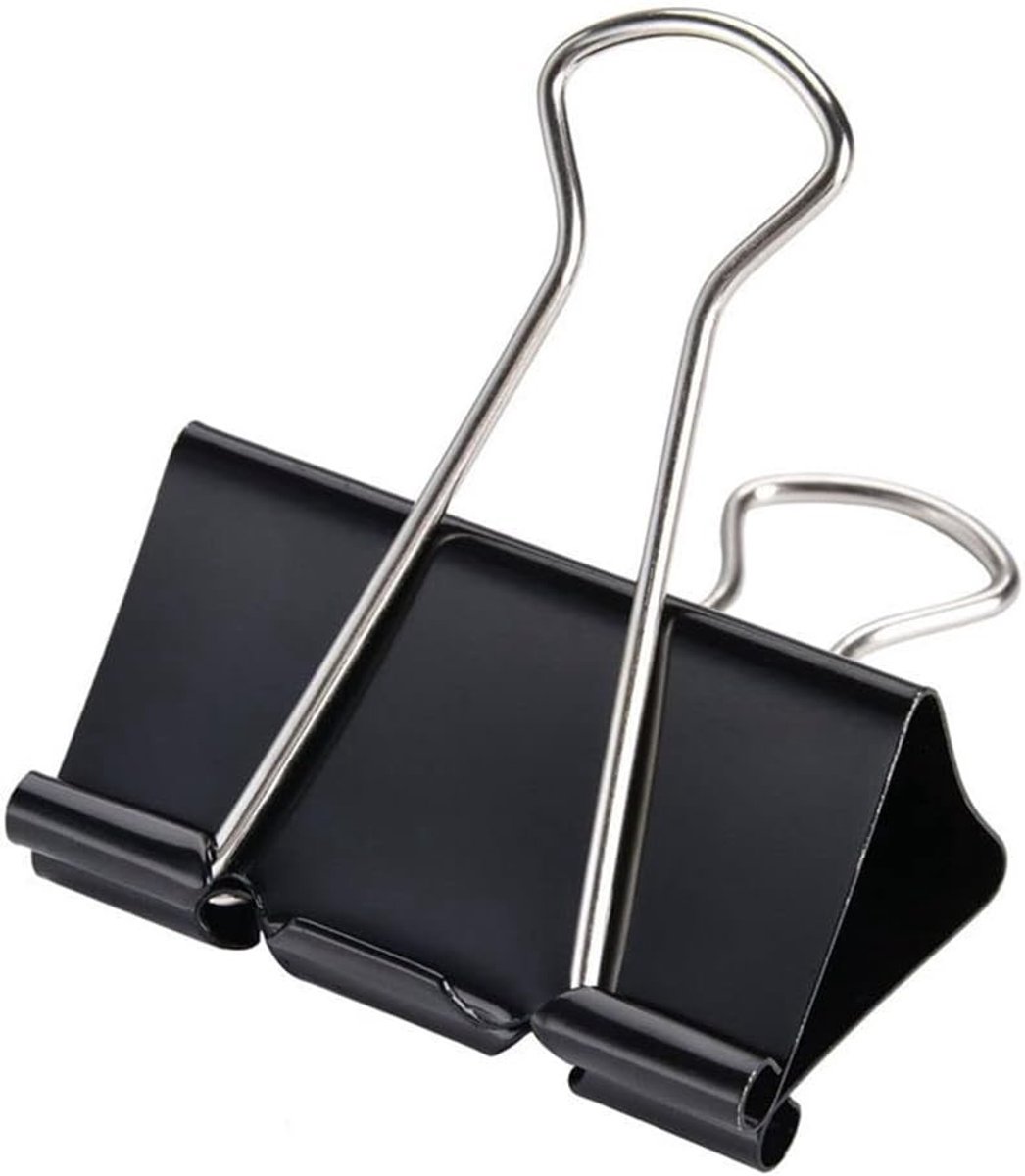 10 Stuks Grote Zwarte Kleurrijke Binder Clips - Paper Clamps voor Kantoor, Thuis en Schoolgebruik