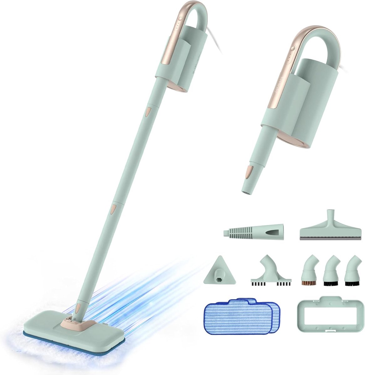 Thijox - Stoommop & Afneembare Handstoomreiniger 1200W, Krachtige Vloer Stomer met 3 Instelbare Niveaus voor Tapijt, Laminaat, Houten Vloeren, Tegels,