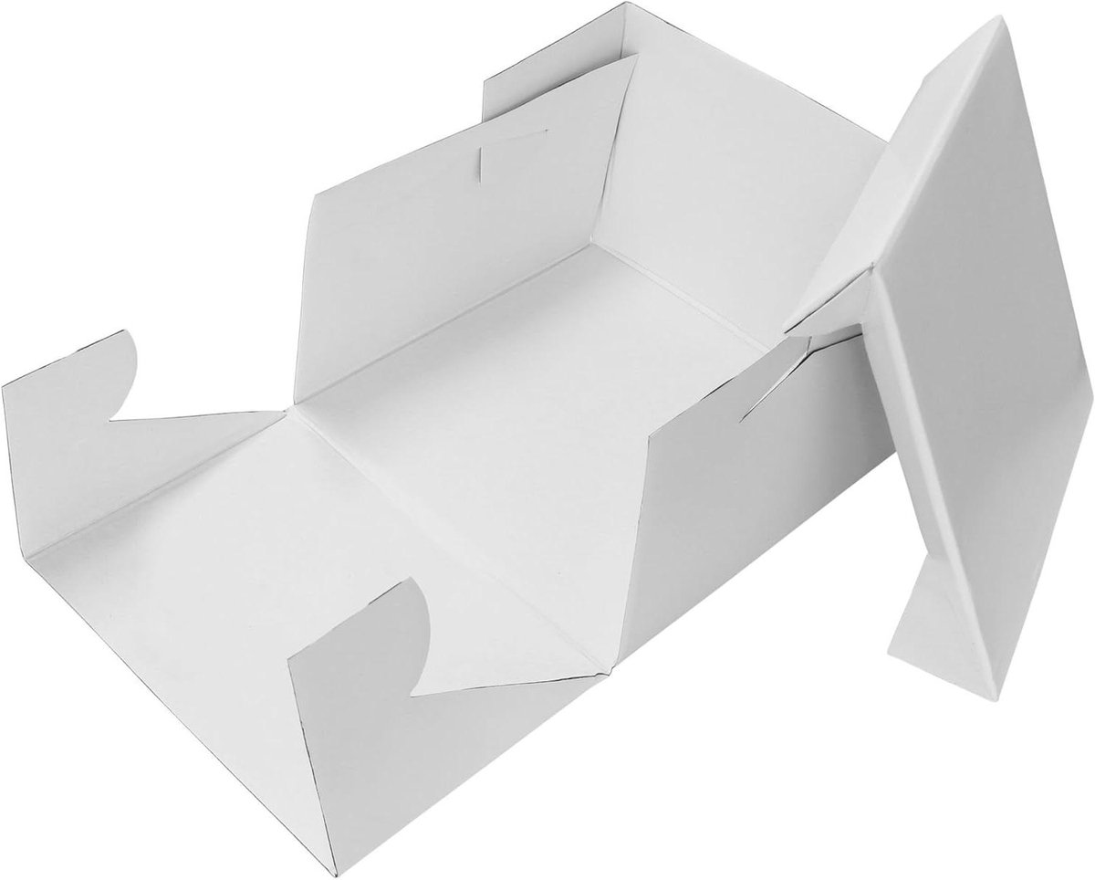 Vierkante Cake Box - Taartdoos Bakdoos - Gebak Vervoeren - Stevige Kaartconstructie - 15 cm - Wit