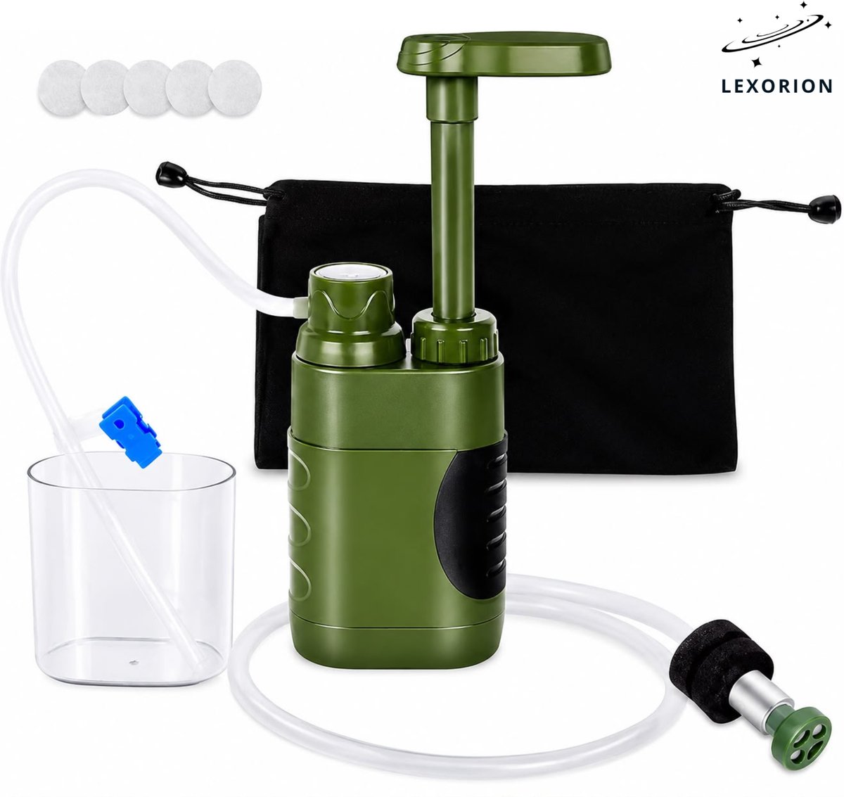 Lexorion Waterfilter Survival - Waterfilter Straw voor Outdoor & Noodpakket - BPA-vrij Waterzuiveringsfilter - Filtert tot 3000 Liter - Draagbaar Waterfiltersysteem voor Kamperen, Hiking & Overleving