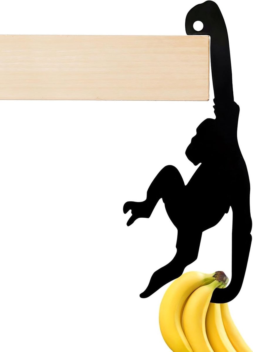 Banana Houder voor de Keuken, Leuk Aapje voor Bananen, Fruit Haak voor Bananen, Druiven en Meer, Handige Keuken Gadget