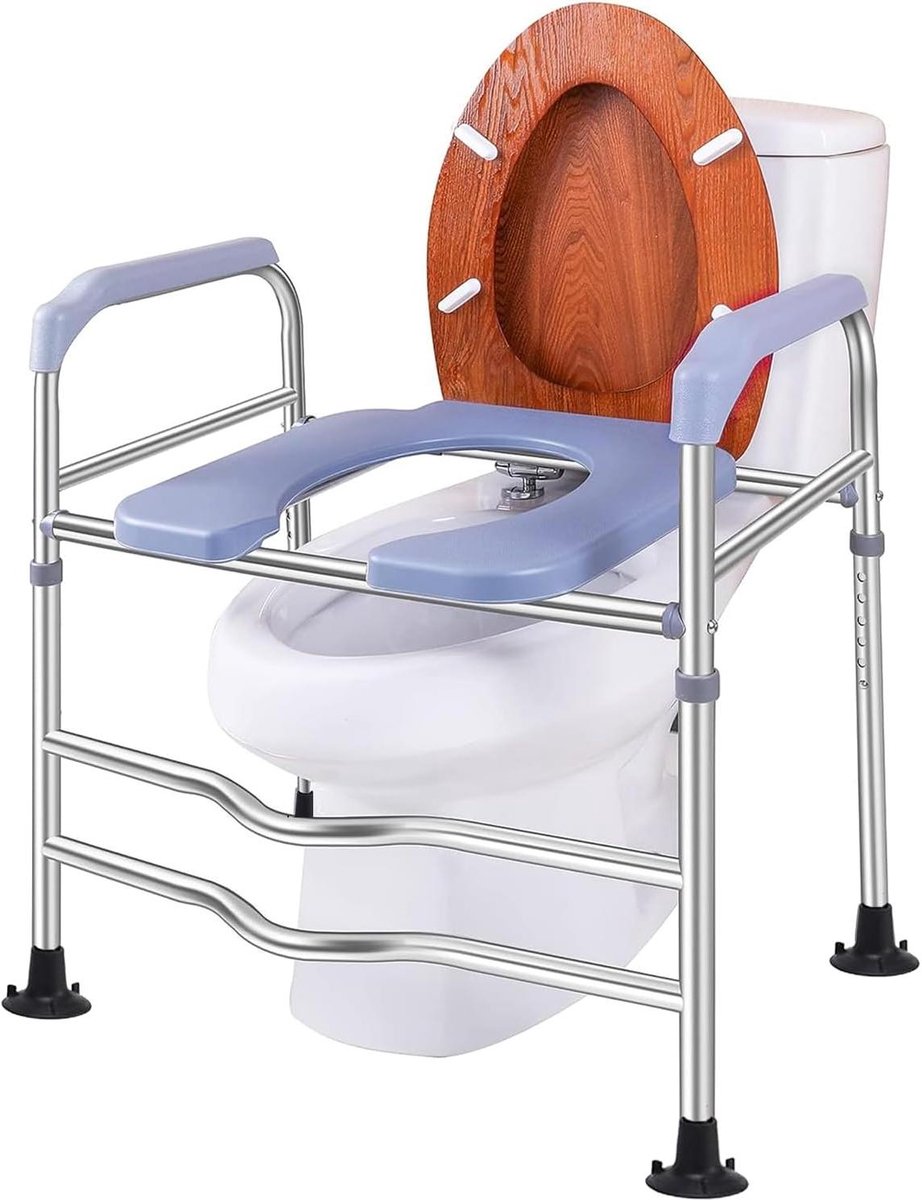 Verhoogde toiletbril - WC verhoger - Veilig zelfstandig - Verstelbaar met armleuningen - Tot 200 kg - Wit