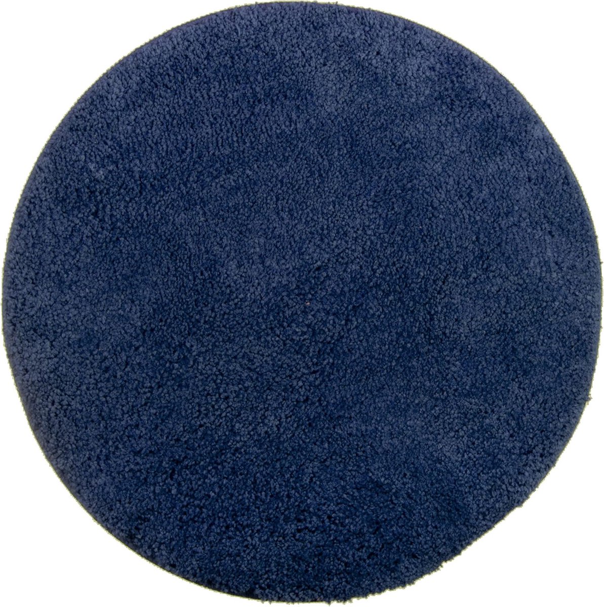 SnelShoppen - Badkamertapijt Rond Ø 60 cm, Antislip Chenille Badmat, Absorberend en Machinewasbaar, Blauw voor Badkamer, Toilet en Douche