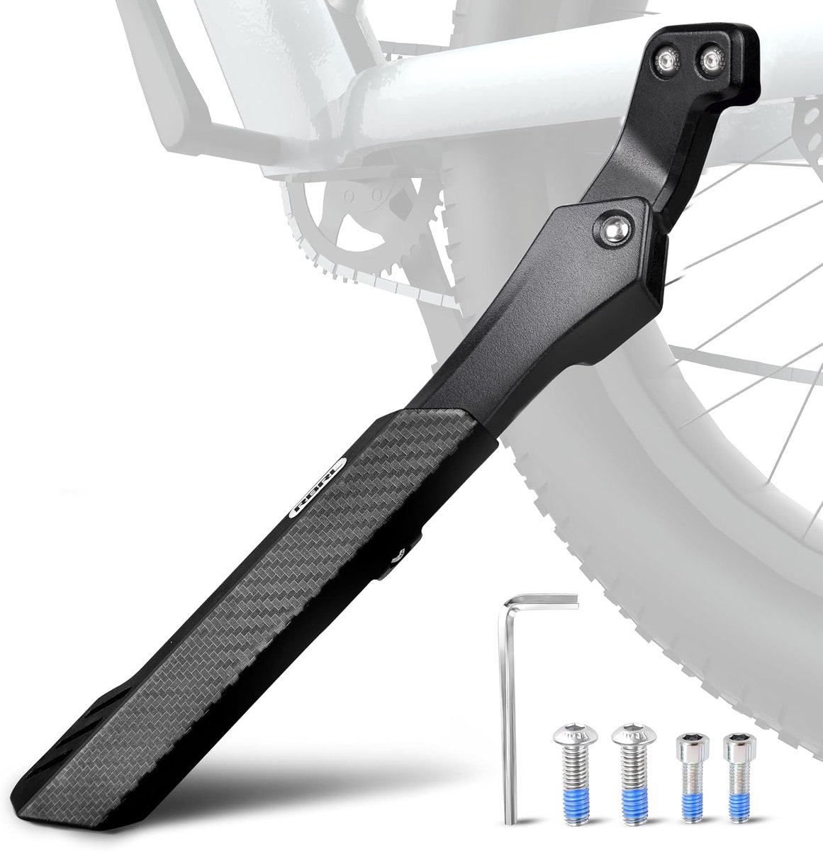 SnelShoppen - E-bike Fietsstandaard Achterwiel Hoogte Verstelbaar 28-33 cm met 2 Gaten, Extra Stabiele Aluminium Zijstandaard voor 26-29 Inch, 85 kg D