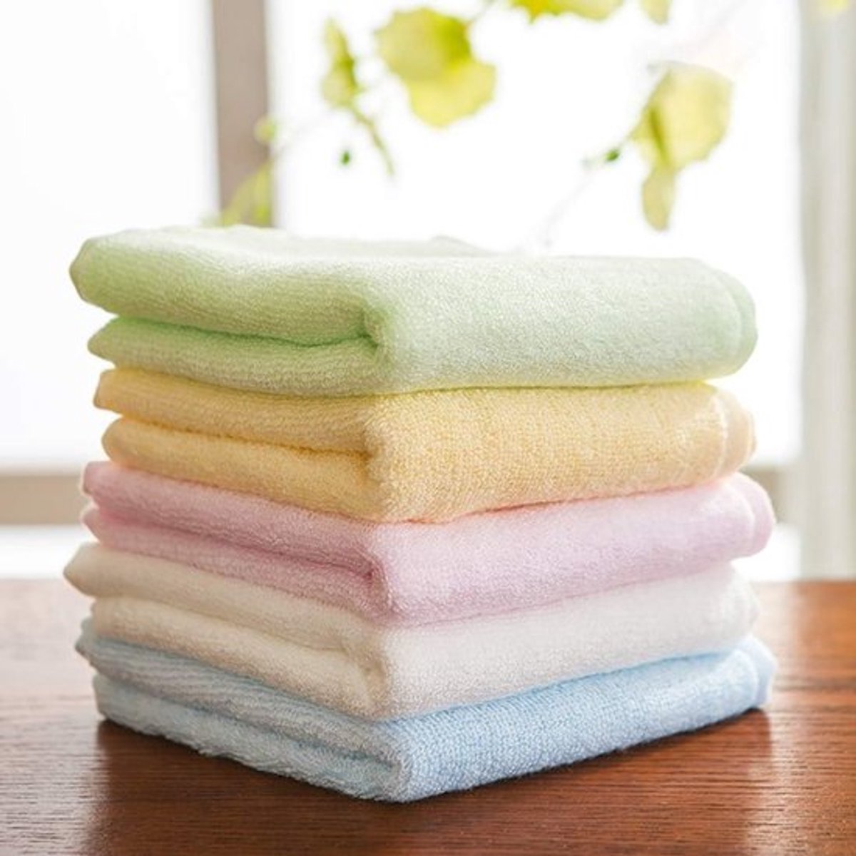 Zachte en kleurrijke washandjes van bamboe voor baby's en kinderen, multifunctioneel, 25 x 25 cm, set van 10