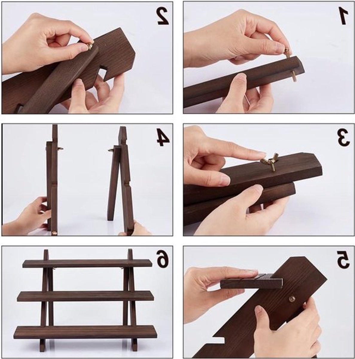 3-laags Oorbellen Display Stand voor Sieraden, Houten Ring Houder met Groef voor Creatieve Opslag en Presentatie, 39x31x25.7cm, Ideaal voor Winkels en Beurzen